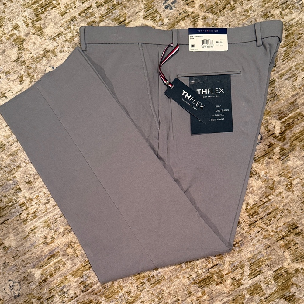 NWT Tommy Hilfiger TH Flex Gray Pants Men’s 40Wx29L
